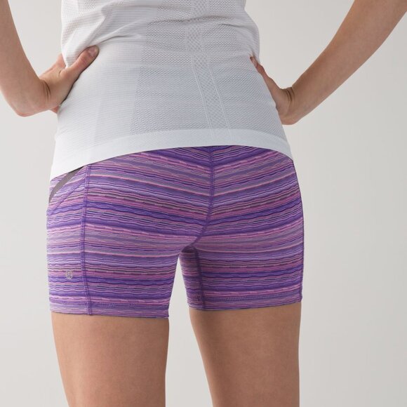 Lululemon What the Sport Short Space Dye Twist Iris Flower Pink Shell Size 6 - Picture 2 of 5